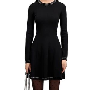 The Kooples Black Dress with Studded Accents